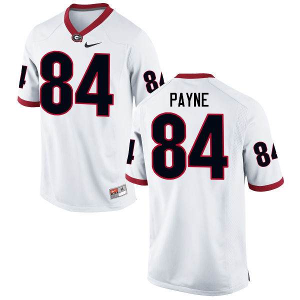 Men Georgia Bulldogs #84 Wyatt Payne College Football Jerseys-White - Click Image to Close